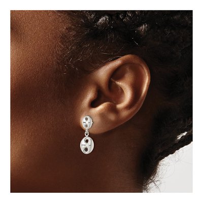 Sterling Silver Oval Dangle Earrings – view 4