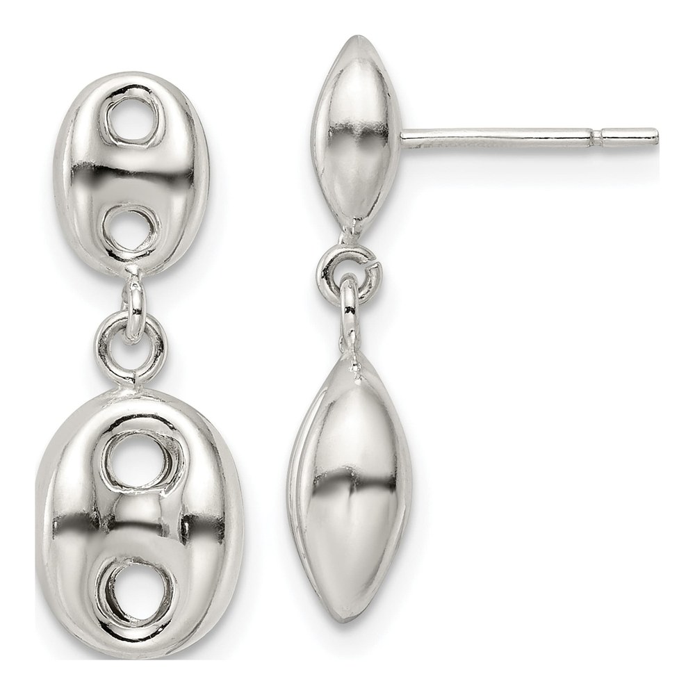 Sterling Silver Oval Dangle Earrings