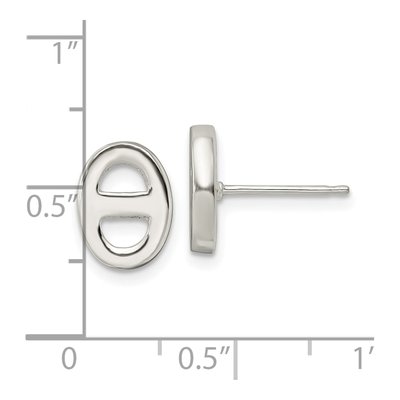 Sterling Silver Oval Button Stud Earrings – view 5