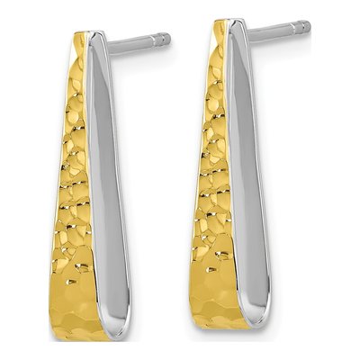 Sterling Silver Hammered Dangle Earrings – view 3