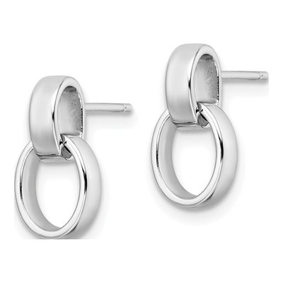 Sterling Silver Link Dangle Earrings – view 3