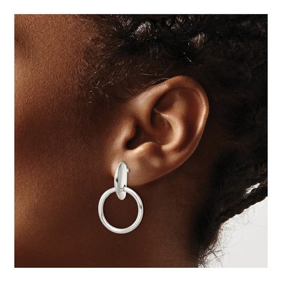 Sterling Silver Circle Dangle Earrings – view 4