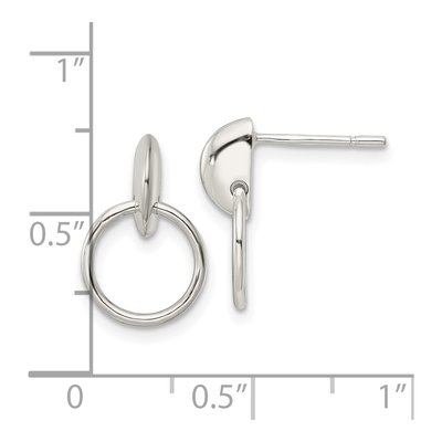 Sterling Silver Circle Dangle Earrings – view 5
