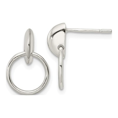 Sterling Silver Circle Dangle Earrings