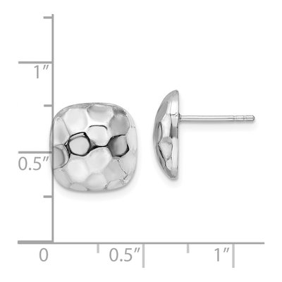 Sterling Silver Square Button Stud Earrings – view 5