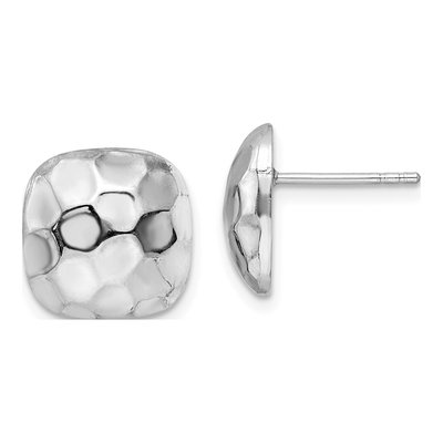 Sterling Silver Square Button Stud Earrings