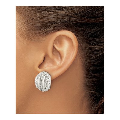 Sterling Silver Round Crystal Button Stud Earrings – view 4