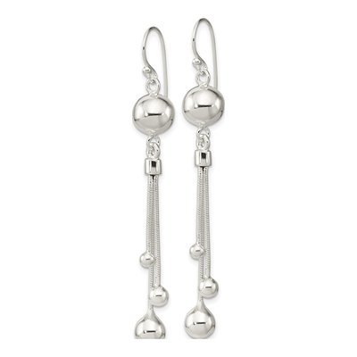Sterling Silver Beaded Multi-Strand Dangle Earrings – view 3