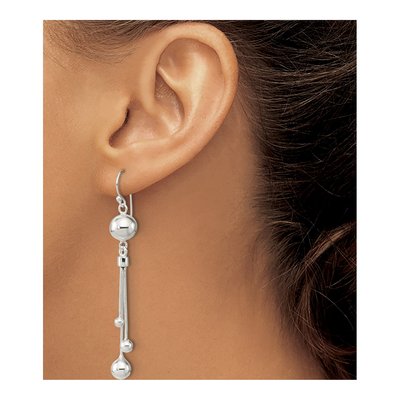 Sterling Silver Beaded Multi-Strand Dangle Earrings – view 4