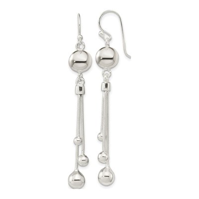 Sterling Silver Beaded Multi-Strand Dangle Earrings