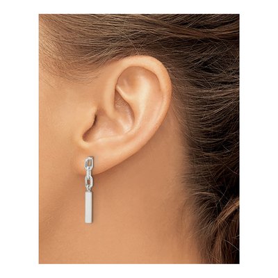 Sterling Silver Bar Link Dangle Earrings – view 4