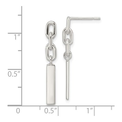 Sterling Silver Bar Link Dangle Earrings – view 5
