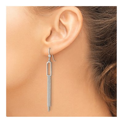 Sterling Silver Beaded Multi-Strand Dangle Earrings – view 4