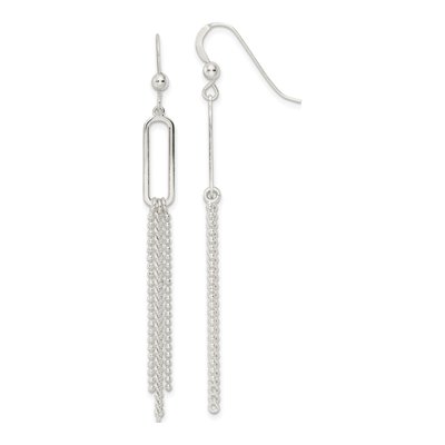 Sterling Silver Beaded Multi-Strand Dangle Earrings