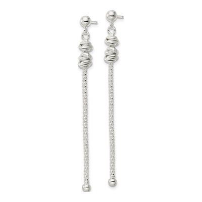 Sterling Silver Fancy Knot Dangle Earrings – view 3
