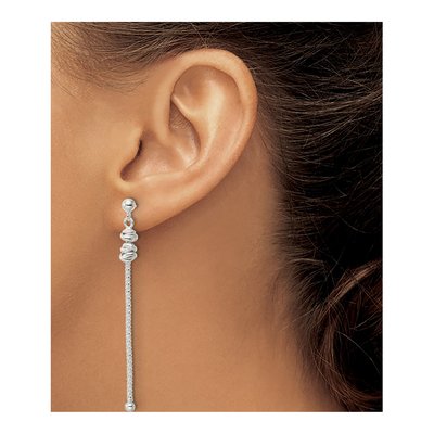 Sterling Silver Fancy Knot Dangle Earrings – view 4