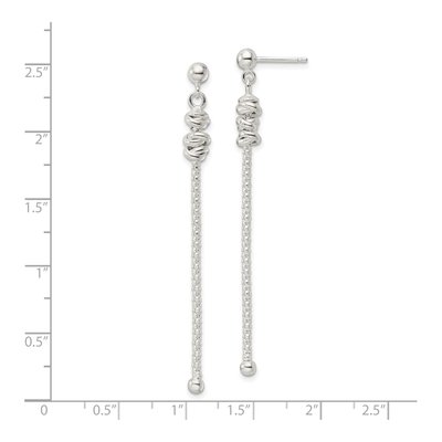 Sterling Silver Fancy Knot Dangle Earrings – view 5