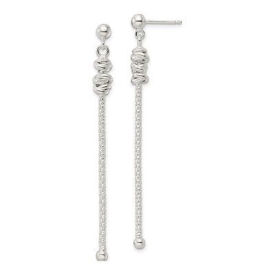Sterling Silver Fancy Knot Dangle Earrings