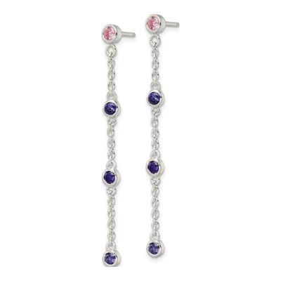 Sterling Silver CZ Dangle Earrings – view 3