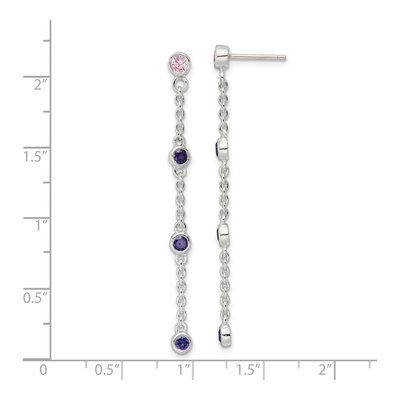 Sterling Silver CZ Dangle Earrings – view 5