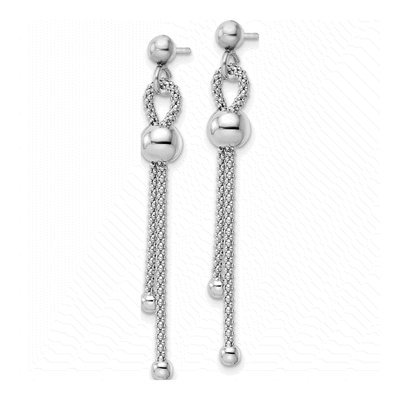 Sterling Silver Beaded Dangle Earrings – view 3