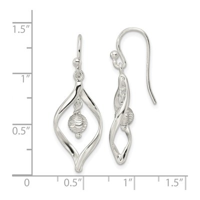 Sterling Silver Twist Ball Dangle Earrings – view 5