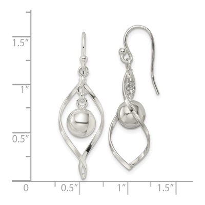 Sterling Silver Twisted Ball Dangle Earrings – view 5