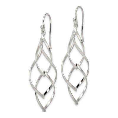 Sterling Silver Twisted Hook Dangle Earrings – view 3