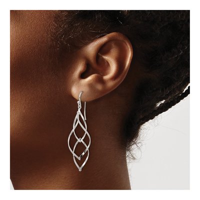 Sterling Silver Twisted Hook Dangle Earrings – view 4