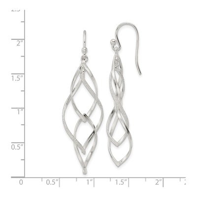 Sterling Silver Twisted Hook Dangle Earrings – view 5