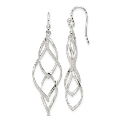 Sterling Silver Twisted Hook Dangle Earrings