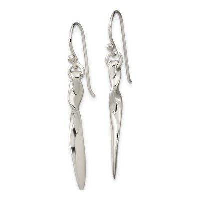 Sterling Silver Twisted Bar Dangle Earrings – view 3