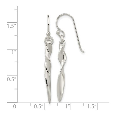 Sterling Silver Twisted Bar Dangle Earrings – view 5