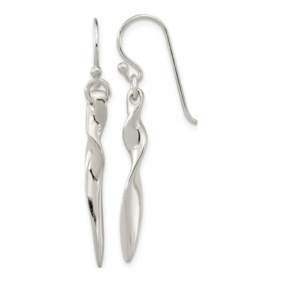 Sterling Silver Twisted Bar Dangle Earrings