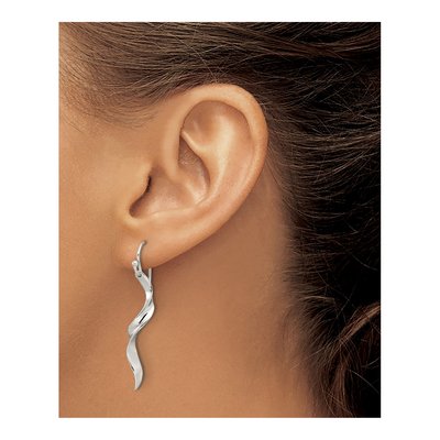 Sterling Silver Twisted Dangle Earrings – view 4