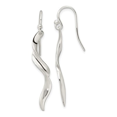 Sterling Silver Twisted Dangle Earrings