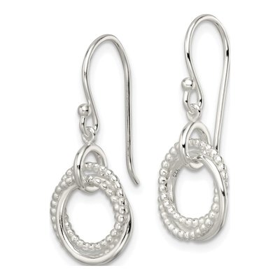 Sterling Silver Intertwined Circles Dangle Earrings – view 3