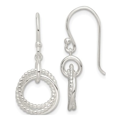Sterling Silver Intertwined Circles Dangle Earrings
