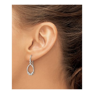 Sterling Silver Beaded Teardrop Dangle Earrings – view 4