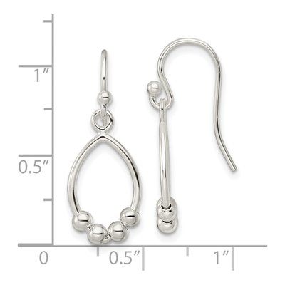 Sterling Silver Beaded Teardrop Dangle Earrings – view 5