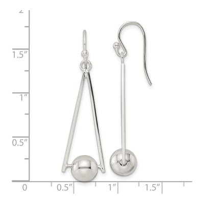 Sterling Silver Triangle Ball Dangle Earrings – view 5