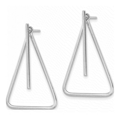 Sterling Silver Triangle Dangle Earrings – view 3