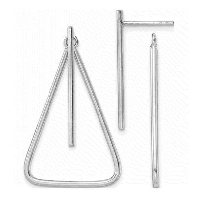 Sterling Silver Triangle Dangle Earrings