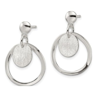 Sterling Silver Circle Dangle Earrings – view 3