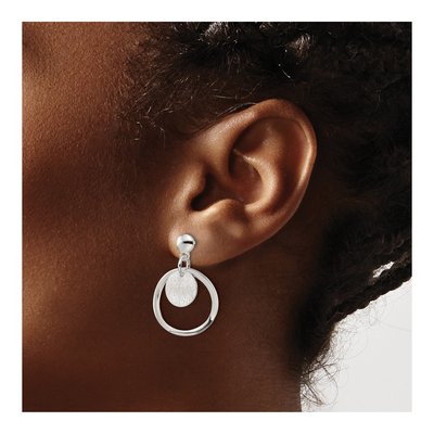 Sterling Silver Circle Dangle Earrings – view 4