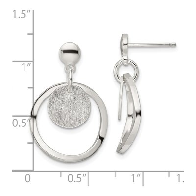 Sterling Silver Circle Dangle Earrings – view 5