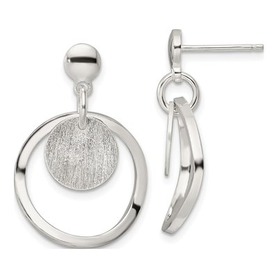 Sterling Silver Circle Dangle Earrings