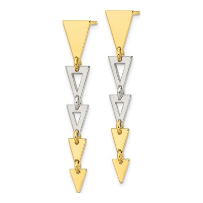 Gold-Plated Sterling Silver Triangle Dangle Earrings – view 3