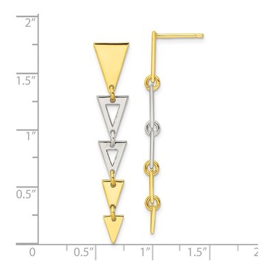Gold-Plated Sterling Silver Triangle Dangle Earrings – view 5