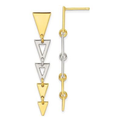 Gold-Plated Sterling Silver Triangle Dangle Earrings
